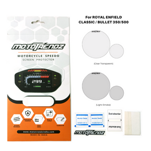 Speedo Protection Film : Motorcycle Screen Protector Royal Enfield Classic / Bullet Pack of 2