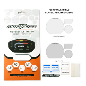 Speedo Protection Film : Motorcycle Screen Protector Royal Enfield Classic Reborn Pack of 2